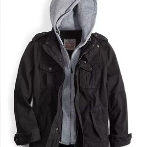 Levi's Black Jacket with Gray Hooded Liner